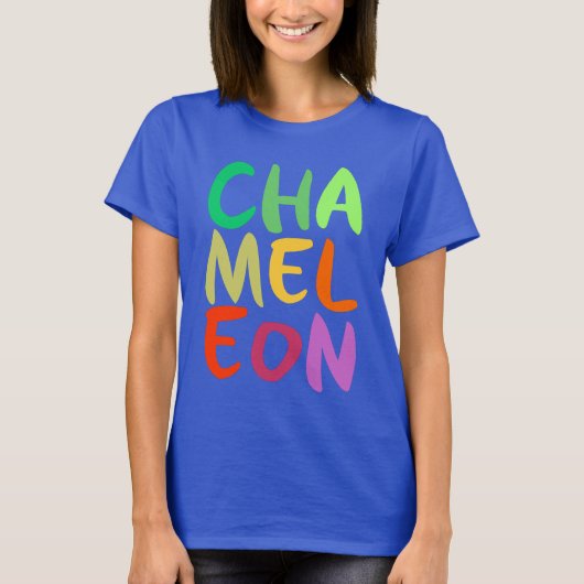 Chameleon Farbiger Text T-Shirt (Vorderseite)