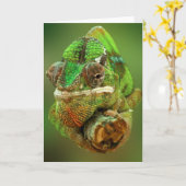 Chameleon-Foto Karte (Gelbe Blume)