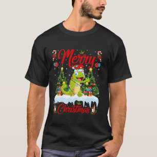Chameleon Frory Christmas Tree Lighting Santa Cham T-Shirt