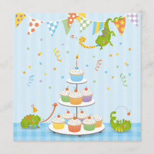 Chameleon Geburtstag Karte