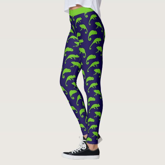 Chameleon Green und Blue Gemustert Leggings (Links)