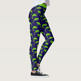 Chameleon Green und Blue Gemustert Leggings