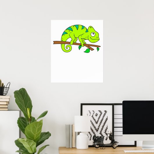 Chameleon Illustration Poster (Heimbüro)