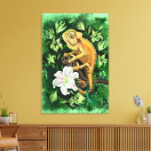 Chameleon in Blätter Leinwand (Insitu (Wohnzimmer))