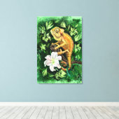 Chameleon in Blätter Leinwand (Insitu (Holzboden))