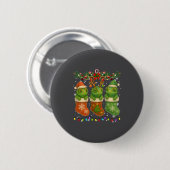 Chameleon In Christmas Socks Lights Chameleon Xmas Button (Vorne & Hinten)