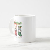 Chameleon In Christmas Socks Lights Chameleon Xmas Kaffeetasse (Vorderseite Links)
