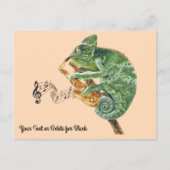 Chameleon Jazz Saxophone Custom Text Postkarte (Vorderseite)