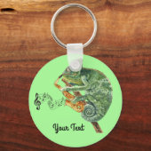 Chameleon Jazz Saxophone Custom Text Schlüsselanhänger (Vorderseite)