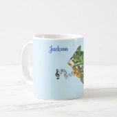 Chameleon Jazz Saxophone Music Individuelle Name Kaffeetasse (Vorderseite Links)