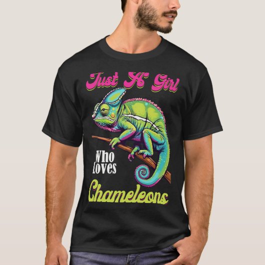 Chameleon Just A Girl Who Lieben Chameleons T - Sh T-Shirt (Vorderseite)