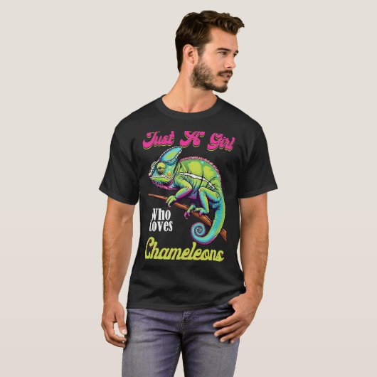Chameleon Just A Girl Who Lieben Chameleons T - Sh T-Shirt (Vorne ganz)