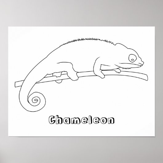 Chameleon-Kontur Zeichne Poster (Vorne)
