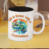 Chameleon Liebhaber Haustier Besitzer Wasserfarbe  Zweifarbige Tasse