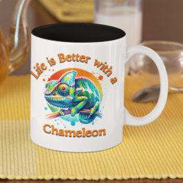Chameleon Liebhaber Haustier Besitzer Wasserfarbe Zweifarbige Tasse