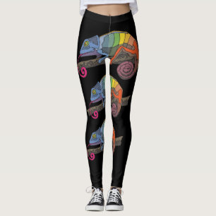 CHAMELEON LIZARD ART YOGA PANS LEGGINGS