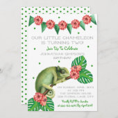 Chameleon Lizard Einladung (Vorne/Hinten)
