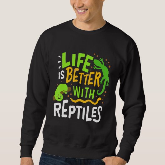 Chameleon Lizard Iguana Reptiles Terrarium Sweatshirt (Vorderseite)