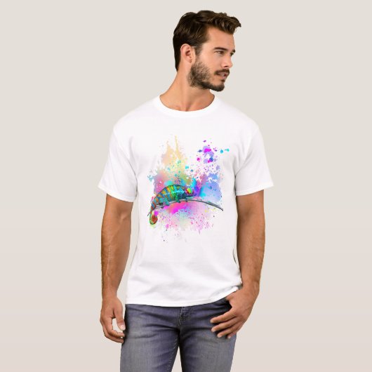 Chameleon Lizard Rainbow Heart Love Glasses Sungla T-Shirt (Vorne ganz)