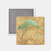 Chameleon (Lizard) (Reptil) (Moghul Art) (asiatisc Magnet (Vorderseite/Rückseite)