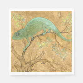 Chameleon (Lizard) (Reptil) (Moghul Art) (asiatisc Serviette