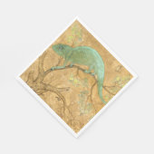 Chameleon (Lizard) (Reptil) (Moghul Art) (asiatisc Serviette (Ecke)