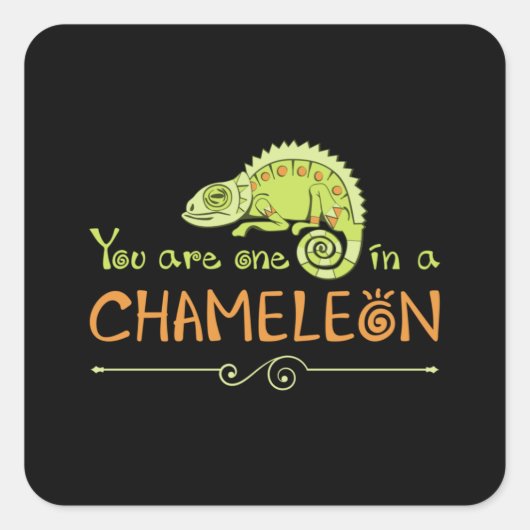 Chameleon Lizard Reptile Gecko Dragon Funny Gift Quadratischer Aufkleber (Vorderseite)