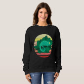 Chameleon Lizard Retro Sunset Reptiles Sweatshirt (Vorne ganz)