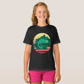 Chameleon Lizard Retro Sunset Reptiles T-Shirt (Vorne ganz)