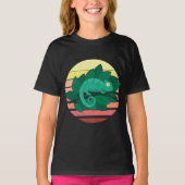 Chameleon Lizard Retro Sunset Reptiles T-Shirt (Vorderseite)