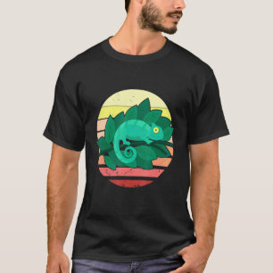 Chameleon Lizard Retro Sunset Reptiles T-Shirt