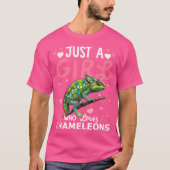 Chameleon Lover Just A Girl Who Lieben Chameleons T-Shirt (Vorderseite)
