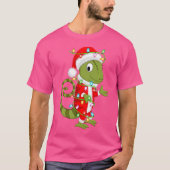 Chameleon Lover Xmas Lighting Santa Chameleon Chri T-Shirt (Vorderseite)