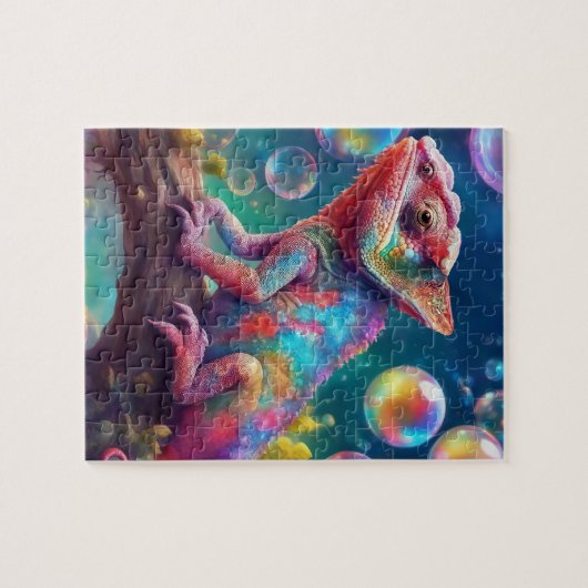 Chameleon mit Blasen Puzzle (Horizontal)