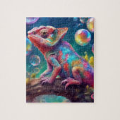 Chameleon mit Blasen Puzzle (Vertikal)