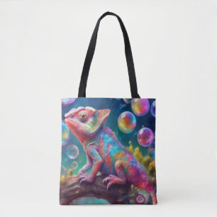 Chameleon mit Blasen Tasche