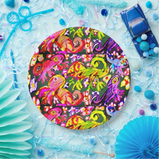 Chameleon Mix Farbe Pappteller (Party)