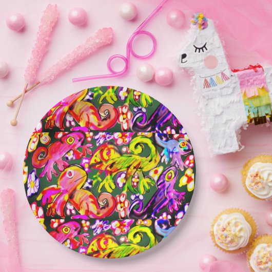 Chameleon Mix Farbe Pappteller (Party)