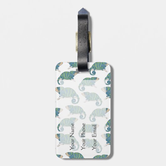 Chameleon-Muster Gepäckanhänger (Rückseite vertikal)