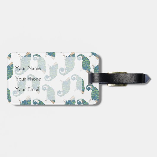 Chameleon-Muster Gepäckanhänger (Rückseite horizontal)