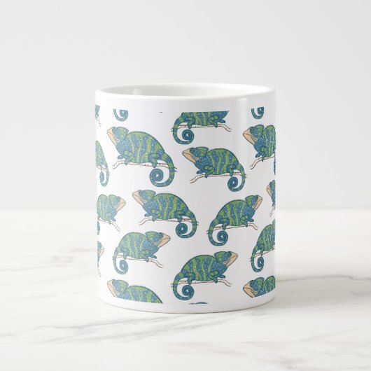 Chameleon-Muster Jumbo-Tasse (Vorderseite)