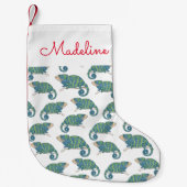 Chameleon-Muster| Name hinzufügen Kleiner Weihnachtsstrumpf (Vorderseite)