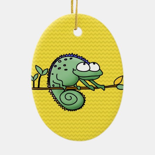 Chameleon Niedlich Funny Keramikornament (Hinten)