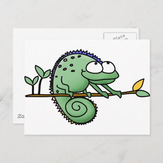 Chameleon Niedlich Funny Postkarte (Vorne/Hinten)
