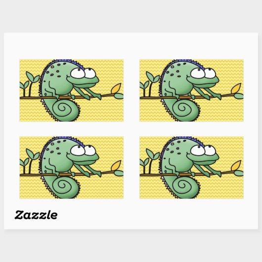 Chameleon Niedlich Funny Rechteckiger Aufkleber (Blatt)