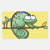 Chameleon Niedlich Funny Rechteckiger Aufkleber (Vorderseite)