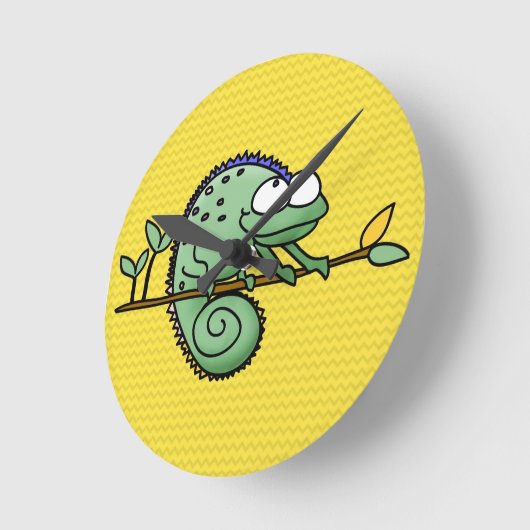 Chameleon Niedlich Funny Runde Wanduhr (Winkel)