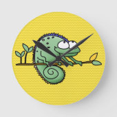 Chameleon Niedlich Funny Runde Wanduhr (Vorderseite)