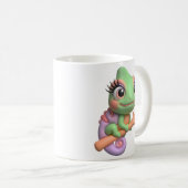 Chameleon on a Coral Branch Kaffeetasse (VorderseiteRechts)