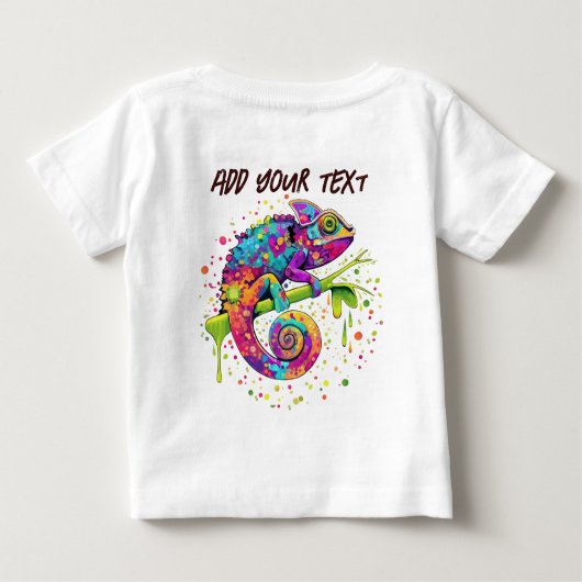 Chameleon Paint Stains Wasserfarbe Stil Baby T-shirt (Rückseite)
